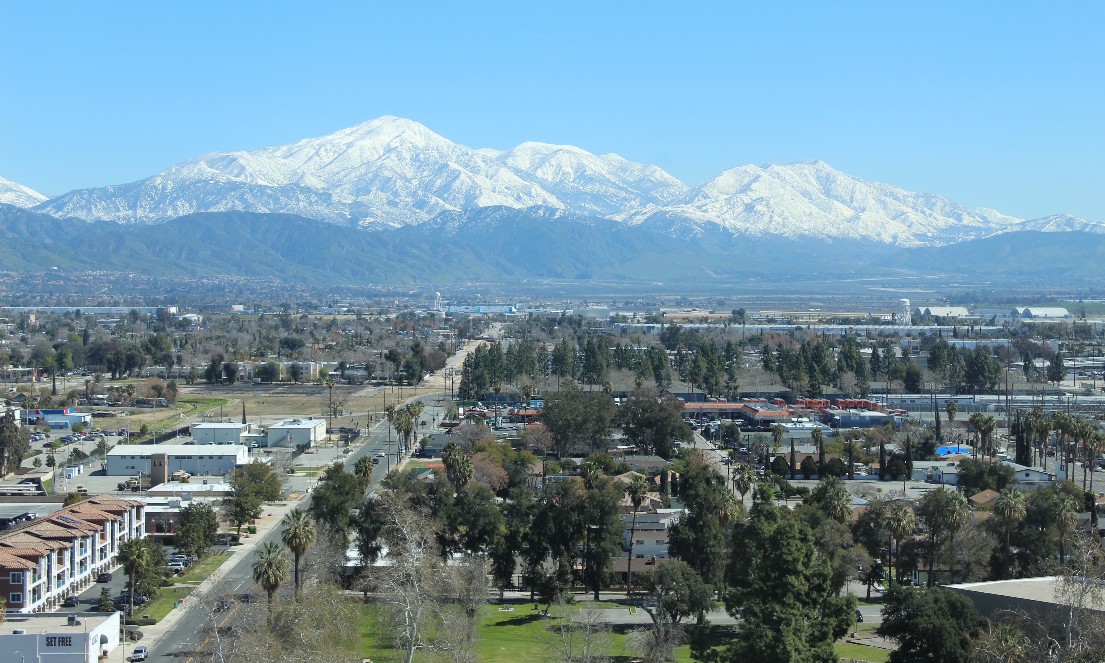 City view of San Bernardino, CA & Nearby