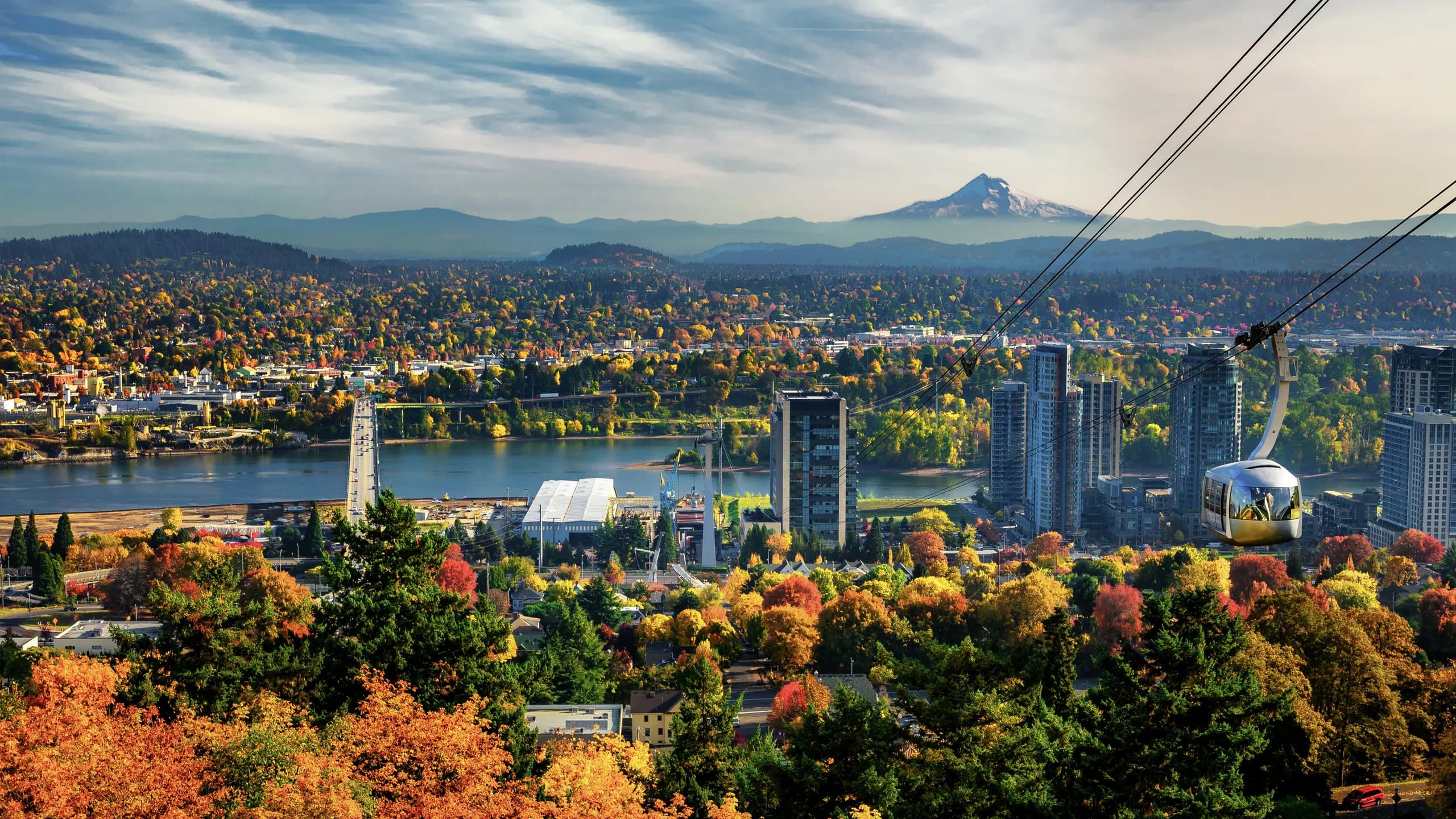 City view of Portland and Nearby